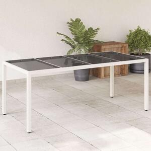 VidaXL - Polyrattan Kerti Asztal - Üveglap - 190x90cm