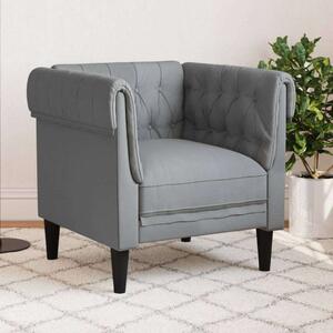 Chesterfield Fotel - Világosszürke - Szövet