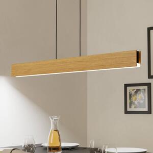 EGLO Smart ZIG LED-es függőlámpa Anchorena-Z, hossza 123 cm, RGB, CCT, dimmelhető, Világos fa, Nappali / Étkező, Fa, Modern