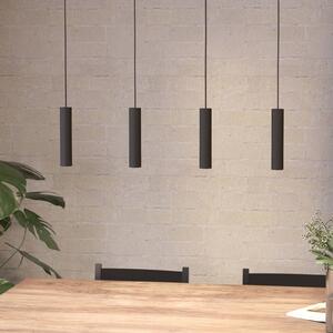 EGLO Almudaina LED-es függőlámpa, fekete, 84 cm hosszú, 4 lámpás,, dimmelhető, Fekete, Nappali / Étkező, fém, Modern