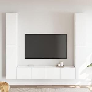 8 részes fehér szerelt fa TV-szekrényszett