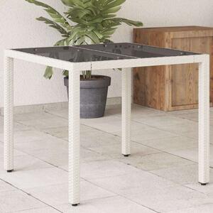 VidaXL Polyrattan Kerti Asztal - Fehér - 90x90 cm