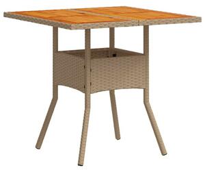 VidaXL Kerti Asztal - Polyrattan és Akácfa - 80x80 cm