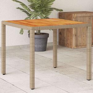 VidaXL Kerti Asztal - Akácfa - Polyrattan - 90x90 cm