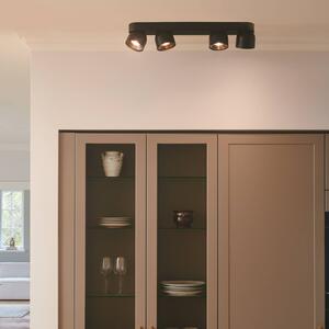 Nordlux Downlight Pitcher, GU10, 4 izzós, fém, fekete, dimmelhető, Fekete, Nappali / Étkező, fém, Modern