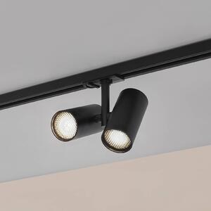Lindby sín spot Linaro, GU10, 2-lámpás, fekete, burkolat, dimmelhető, Fekete, Nappali / Étkező, Alumínium, Modern