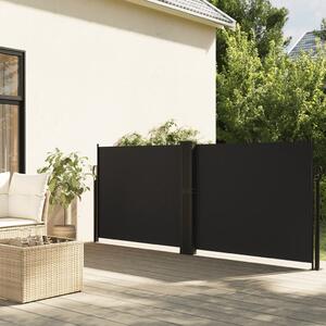 VidaXL fekete behúzható oldalsó napellenző 140 x 600 cm