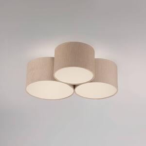JUST LIGHT. GmbH Zöld Duro mennyezeti lámpa, textil, három izzós, dimmelhető, Krém / borostyánsárga, Nappali / Étkező, Textil / szövet / selyem