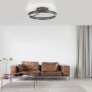 PURE LED mennyezeti világítás Loop, szürke, fém, Ø 60 cm, CCT, dimmelhető, Alu / szürke / cink, Nappali / Étkező, Alumínium, Modern