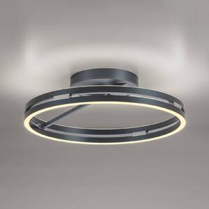 PURE Loop LED mennyezeti világítás, mystic grey, Ø 60 cm, CCT, dimmelhető, Alu / szürke / cink, Nappali / Étkező, Alumínium, Modern