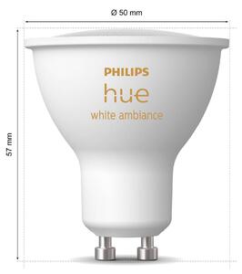 Philips Hue White Ambiance GU10 4,2 W reflektor, 3 db, dimmelhető, Műanyag