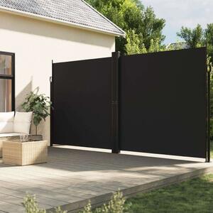 VidaXL fekete behúzható oldalsó napellenző 220 x 600 cm
