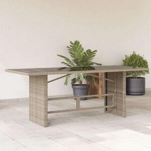 VidaXL Kerti Asztal - Polyrattan - Üveglap - 190x80cm