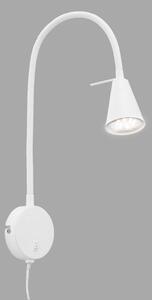 Briloner LED fali világítás Tusa, fehér, fém, 45 cm, hajlított kar, Fehér / opál, Hálószoba, fém, Modern