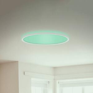 Briloner LED panel Slim kerek RGBW effekt Ø 42 cm fehér, dimmelhető, Fehér / opál, Nappali / Étkező, Műanyag, Modern