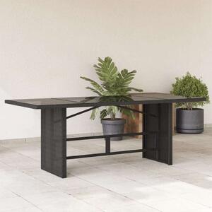VidaXL Polyrattan Kerti Asztal - Üveglap - 190x80cm
