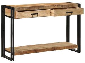 Konzolasztal fiókkal Barna 120 x 33 x 75 cm Tömör Mangófát