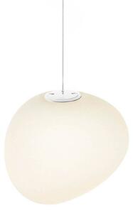 Foscarini Gregg MIDI függő lámpa, üveg, fehér, dimmelhető, Fehér / opál, Nappali / Étkező, Üveg, Dizájn