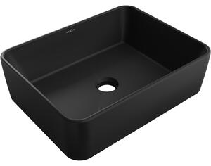 Mexen Catia felületre szerelhető mosdókagyló 48 x 37 cm, fekete matt - 21314885
