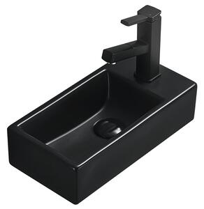 Mexen Inez balra szerelt mosdókagyló 40 x 20 cm, fekete matt - 21484085L