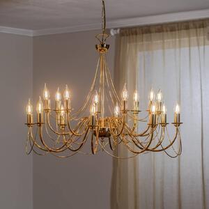 Domiluce Csillár retro, 16 lámpás, arany, dimmelhető, Sárgaréz / arany, Nappali / Étkező, fém