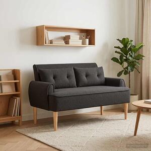 Gombra tűzött loveseat Fekete 117 x 67 x 77 cm Bouclé