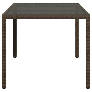VidaXL Polyrattan Kerti Asztal - Üveglap - 150x90x75cm