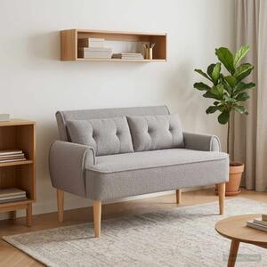Gombra tűzött loveseat Világosszürke 117 x 67 x 77 cm Bouclé