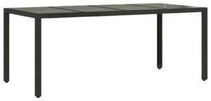 VidaXL Polyrattan Kerti Asztal - Üveglap - 190x90 cm