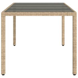 VidaXL Polyrattan Kerti Asztal - Bézs - 190x90 cm