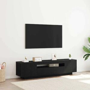 TV szekrény 160 x 35 x 40 cm Fekete Szerelt Fa