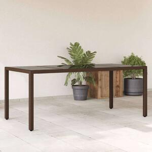 VidaXL Polyrattan Kerti Asztal - Üveglap - 190x90x75 cm