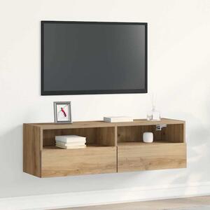 TV Fali Szekrény 100 x 30 x 30 cm kézműves tölgy Szerelt Fa