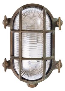 Moretti Luce Kültéri fali Tortuga ovális 17cm s.réz-ant./tiszta, dimmelhető, Bronz / antik sárgaréz, Sárgaréz, Tengeri