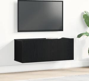 TV szekrény 80 x 30 x 30 cm Fekete tölgy Szerelt Fa