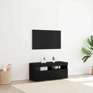 TV szekrény 90 x 35 x 40 cm Fekete tölgy Szerelt Fa
