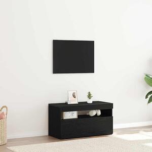 TV szekrény 75 x 35 x 40 cm Fekete tölgy Szerelt Fa