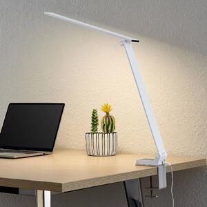 PRIOS Prios LED asztali lámpa Tamarin, magasság 40 cm, fehér, fényerőszabályozható, dimmelhető, Fehér / opál, Dolgozószoba / Iroda, Műanyag, Modern
