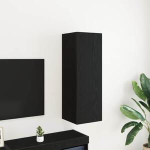 Fali TV Szekrény 30,5 x 30 x 90 cm Fekete tölgy Szerelt Fa