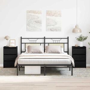 Éjjeliszekrény 2 db Fekete tölgy 40 x 35 x 62,5 cm Szerelt Fa