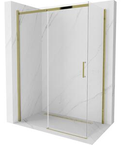 Mexen Omega zuhany 130x70cm, 8mm üveg, aranyprofil átlátszó üveg, 825-130-070-50-00