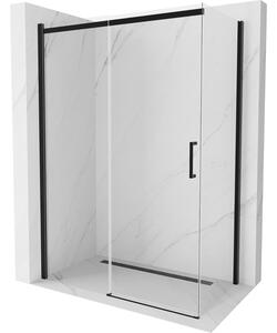 Mexen Omega tolóajtós zuhanykabin 130 x 70 cm, átlátszó, fekete - 825-130-070-70-00