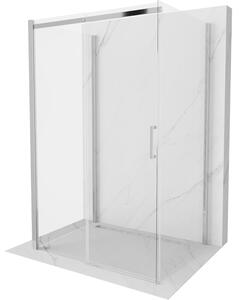 Mexen Omega-3S 3-oldalú, tolóajtós zuhanykabin 100 x 80 cm, átlátszó, króm - 825-100-080-01-00-3S