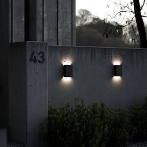 Nordlux LED kültéri fali 15 x 21cm fekete összecsukható, Fekete, Alumínium, Modern