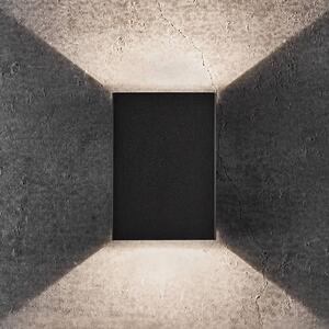 Nordlux LED kültéri fali 10 x 15cm fekete összecsukható, Fekete, Alumínium, Modern