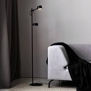 Nordlux LED állólámpa Clyde, kétágú, fényerőszabályzóval, dimmelhető, Fekete, Nappali / Étkező, fém, Modern