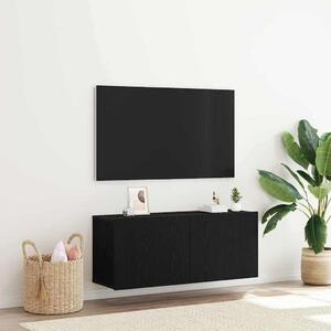 TV szekrény garnitúra 100 x 30 x 41 cm Fekete tölgy Szerelt Fa