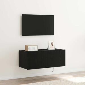 TV Fali Szekrény 80 x 35 x 31 cm Fekete tölgy Szerelt Fa