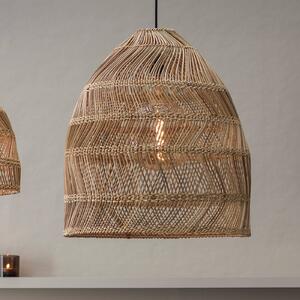 PR Home Maja kültéri függesztett lámpa, rattan, Ø 45 cm, dugasz, IP44, Világos fa, Fa