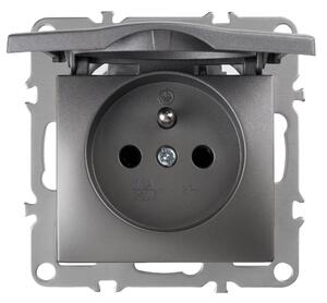 Egyszeres földelt aljzat és fedéllel OSTE JNH005-G Grey